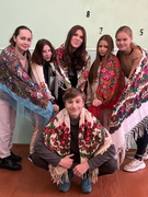 Участь учнів 11 класу у заході до Дня української хустки